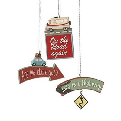 Set of 3 Travel Quote Hanging Ornaments