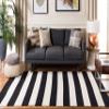 SAFAVIEH Montauk Collection Area Rug - 5' x 8', Black & Ivory, Handmade Flatweave Cotton, Woven Texture, Farmhouse Stripe Pattern, Ideal for Living Room, Bedroom, Dining Space (MTK712D) view 2