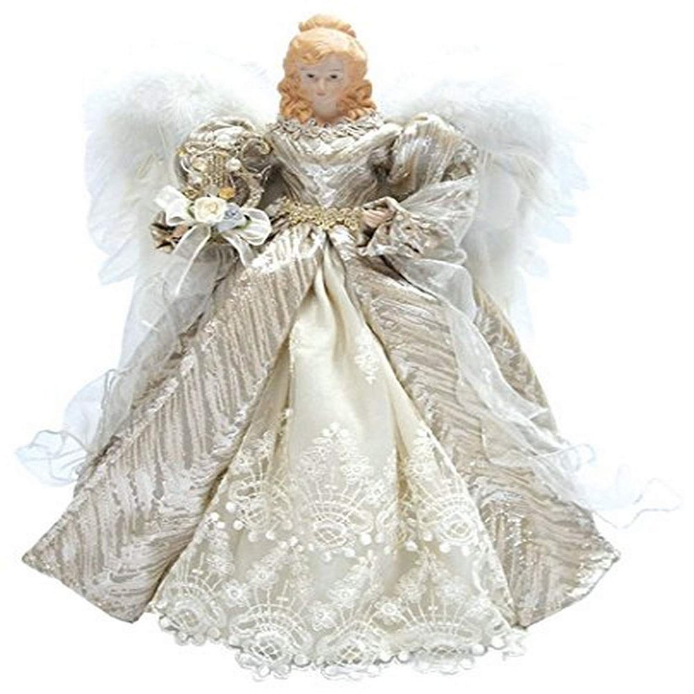 Santa's Workshop 3032 Elegance Angel Tree Topper, 16", Silver