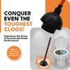 Get Bats Out Heavy Duty Toilet Plunger for Bathroom - Commercial & Industrial Plunger with High-Grade Suction Cup - Drain, Sink & Toilet Clog Remover - Flange Plunger with Red Handle view 2