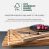 Teakhaus Butcher Block Carving Board - Extra Large Reversible Wooden Cutting Board with Juice Groove and Grip Handles - Teak End Grain Wood - Knife Friendly - FSC Certified view 3