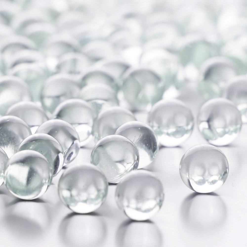 CYS EXCEL Clear Marble Gemstone Vase Filler (5 LBS) | Multiple Color Choices Aquarium Round Marble Beads | Decorative Mosaic Glass Gem Pebbles