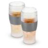 Host Freeze Beer Glasses, Freezable Beer Gifts for Men, Double Wall Insulated Pint Set, Tumbler for Cold Drinks, 16, Set of 2, Gray view 1