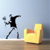 Banksy Flower Thrower Bomber Street Graffiti Art Wall Decal - 19" x 19" view 1