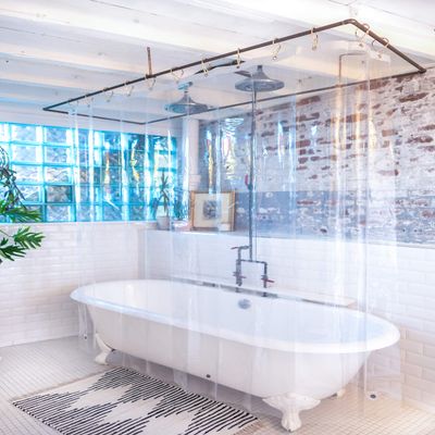 Kent & West PEVA Shower Curtain Liner - USA Made, PVC Free, Clear, Durable 9 Gauge, Bottom Magnets, 72" X 72"