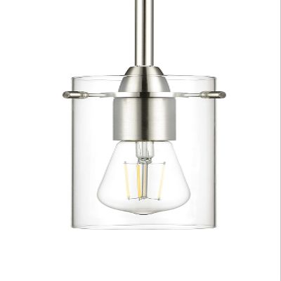 Brushed Nickel Pendant Lights Kitchen Island - Small Clear Glass Pendant Light Fixture