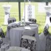 YOUR CHAIR COVERS - 12 x 108 inch Damask Table Runner - White and Black Flocking Damask Table Runners for Weddings view 2