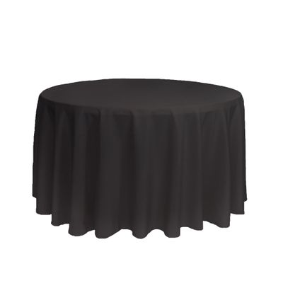 YOUR CHAIR COVERS - 108 Inch Round Premium Polyester Tablecloth - Black, Linen Table Cloth for Standard Round Tables