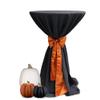 YOUR CHAIR COVERS - 108 Inch Round Premium Polyester Tablecloth - Black, Linen Table Cloth for Standard Round Tables view 2