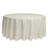YOUR CHAIR COVERS - 132 Inch Round Premium Polyester Tablecloth - Ivory, Linen Table Cloth for Standard Round Tables view 1