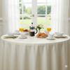 YOUR CHAIR COVERS - 132 Inch Round Premium Polyester Tablecloth - Ivory, Linen Table Cloth for Standard Round Tables view 2