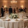 YOUR CHAIR COVERS - 132 Inch Round Premium Polyester Tablecloth - Ivory, Linen Table Cloth for Standard Round Tables view 3