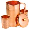 Rastogi Handicrafts Set of 2 Water Glasses and a Jug with lid, Pure Copper Drink ware Accessories Ayurveda Healing, Capacity 1.6 Litre view 1