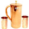 Rastogi Handicrafts Set of 2 Water Glasses and a Jug with lid, Pure Copper Drink ware Accessories Ayurveda Healing, Capacity 1.6 Litre view 3