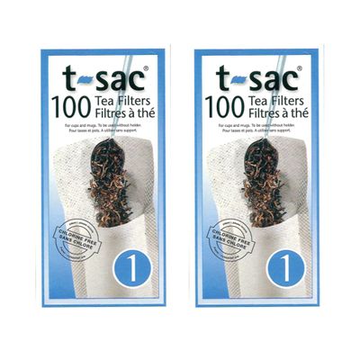 T-Sac Tea Filter Bags, Disposable Tea Infuser, Number 1-Size, 1-Cup Capacity, Set of 200