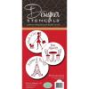 Designer Stencils I Love Paris Cookie Stencil Set, Beige/Semi-Transparent, fits 3 inch circle view 1