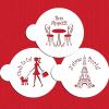 Designer Stencils I Love Paris Cookie Stencil Set, Beige/Semi-Transparent, fits 3 inch circle view 2