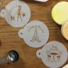 Designer Stencils I Love Paris Cookie Stencil Set, Beige/Semi-Transparent, fits 3 inch circle view 3