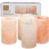 D'Eco Himalayan Salt Shot Glasses (4 Pack)- Hand-Carved 3" All-Natural Pink Salt Tequila Shooters Set - Mess-free way to add salty flavor to any shot - Great for Parties, Home Bars & Xmas Holiday Gift view 1