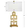 SAFAVIEH Lighting Collection  Greek Key Table Lamp Set of 2  Antique Gold Metal Base with White Fabric Shade, LED Bulbs Included, 29-Inch Bedroom Living Room Desk Lamps (LIT4305A-SET2) view 3