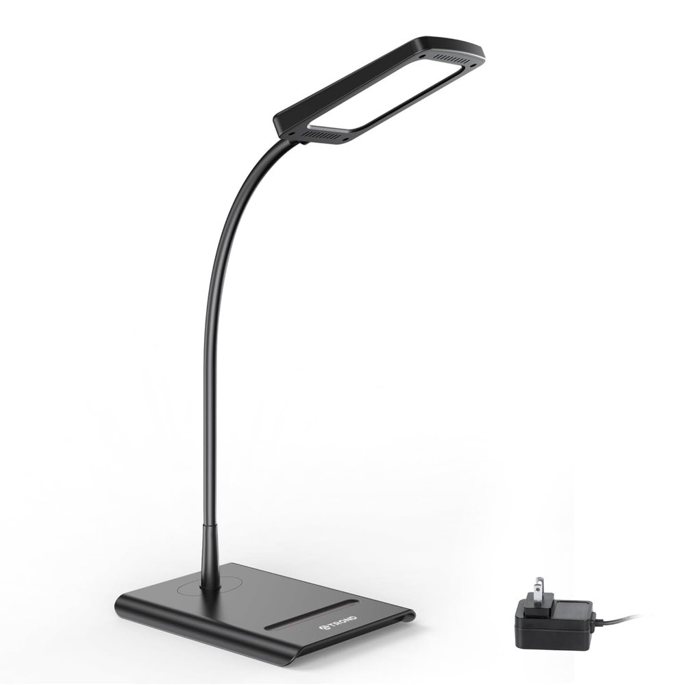 TROND Desk Lamp, Bright Dimmable Eye-Caring Table Lamp, 3 Color Modes 7 Brightness Levels, Flexible Gooseneck, Touch Control, Memory Function, Desk Light for Home Office Dorm Room Essentials
