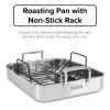 Viking 3-Ply Stainless Steel Roasting Pan with Non Stick Rack, 16 x 13 Inch Kitchen Cookware, Great for Turkey, Dishwasher and Oven Safe, Induction Ready, Silver view 2
