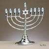 Rite Lite 11.75" Traditional Style Silver Tone LED Electric Chanukah Hanukkah Menorah view 2