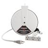 Steelman White 30-Foot Cord 13 Amp Tri-Tap Reel, 16-gauge Sheet Metal Reel Housing, 120V, 60Hz Inline Circuit Breaker, Housing Hooks into Garage or Auto Shop Ceiling view 2