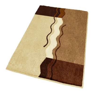Kleine Wolke Non Slip Brown Bath Rug (Large 23.6" x 39.4")