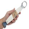 WitnyStore Kitchen Tool 8" Long White Plastic Handle Stainless Steel Coconut Grater Shredder 2 Blades - Thai Cooking Utensils Multipurpose Portable Hand-Held Cookery Equipments for Fruits Vegetables view 1