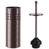 Blue Donuts Toilet Plunger with Holder for Bathroom, Multi Drain Suitable Also for Bathtubs, Quick Dry, Bronze view 1