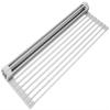 Surpahs 20.5 x 13.1 Inch Roll-Up Dish Drying Rack, Fits Across Sink Openings up to 19.5 Inches, Heavy-Duty Premium Silicone, Strong Support, Non-Slip, Heat-Resistant, Warm Gray view 1