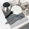 Surpahs 20.5 x 13.1 Inch Roll-Up Dish Drying Rack, Fits Across Sink Openings up to 19.5 Inches, Heavy-Duty Premium Silicone, Strong Support, Non-Slip, Heat-Resistant, Warm Gray view 3