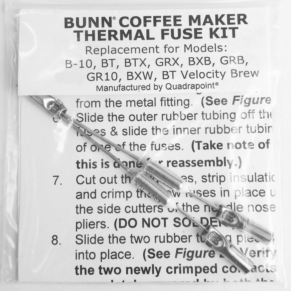 Quadrapoint Replacement Thermal Fuse Harness Compatible with Bunn Coffee Maker Models B-10, GRX, BXB, BTX, GRB, BR10, BXW, BT Velocity Brew, Part to Repair Your Bunn Coffee Maker, Water Not Heating?