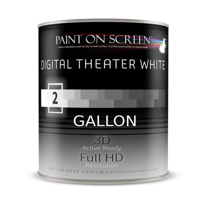 Paint on Screen Projector Screen Paint | Single-Coat Short Throw Projector Screen Paint For Picture Perfect 1080 HD and 4K UHD Clarity | Ideal For At-Home Indoor Use | Digital Theater White, 1 Gallon