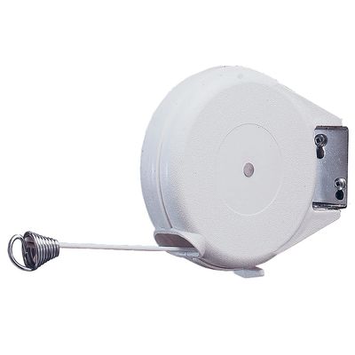 Strata Heavy Duty Retractable Clothes line Outdoors and Indoors - 50 Feet Laundry Clothesline Cable for Drying Clothes and Linen - Retracting Clothesline Indoor Outdoor Dryer for Home (White)