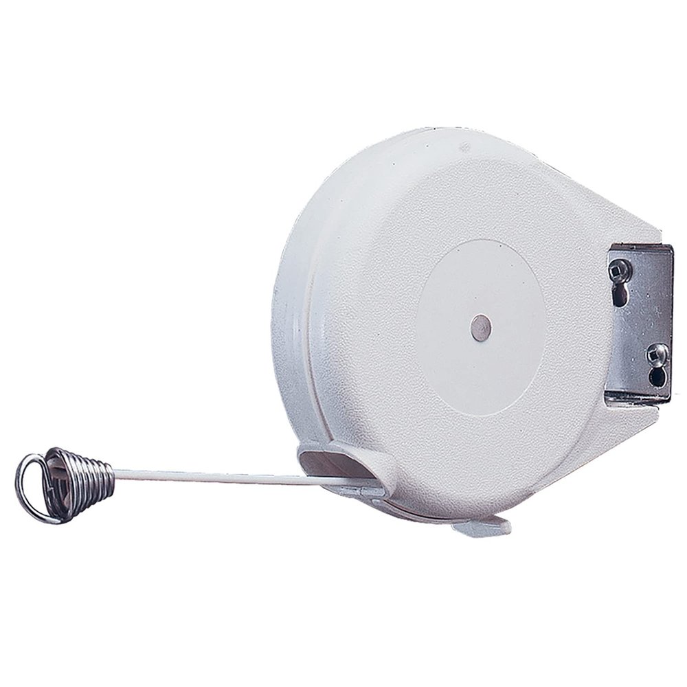 Strata Heavy Duty Retractable Clothes line Outdoors and Indoors - 50 Feet Laundry Clothesline Cable for Drying Clothes and Linen - Retracting Clothesline Indoor Outdoor Dryer for Home (White)