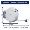 Strata Heavy Duty Retractable Clothes line Outdoors and Indoors - 50 Feet Laundry Clothesline Cable for Drying Clothes and Linen - Retracting Clothesline Indoor Outdoor Dryer for Home (White) view 2