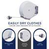 Strata Heavy Duty Retractable Clothes line Outdoors and Indoors - 50 Feet Laundry Clothesline Cable for Drying Clothes and Linen - Retracting Clothesline Indoor Outdoor Dryer for Home (White) view 3