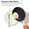 OXO Enhanced 8" Frying Pan Skillet, PFAS-Free Ceramic Nonstick, Durable Hard Anodized Cookware, Scratch Resistant, Stainless Steel Handle, Good Grips, Dishwasher Safe, Oven safe, Black view 3