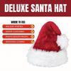 Deluxe Plush Santa Red & White Faux Fur Hat - 15" x 11", 1 Piece - Ideal for Christmas, Holiday, & Themed Parties view 3