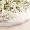 Fur Accents Christmas Holiday Tree Skirt, Plush Shaggy Faux Fur (Ivory Off White, 60" Diameter) view 1