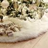 Fur Accents Christmas Holiday Tree Skirt, Plush Shaggy Faux Fur (Ivory Off White, 60" Diameter) view 3