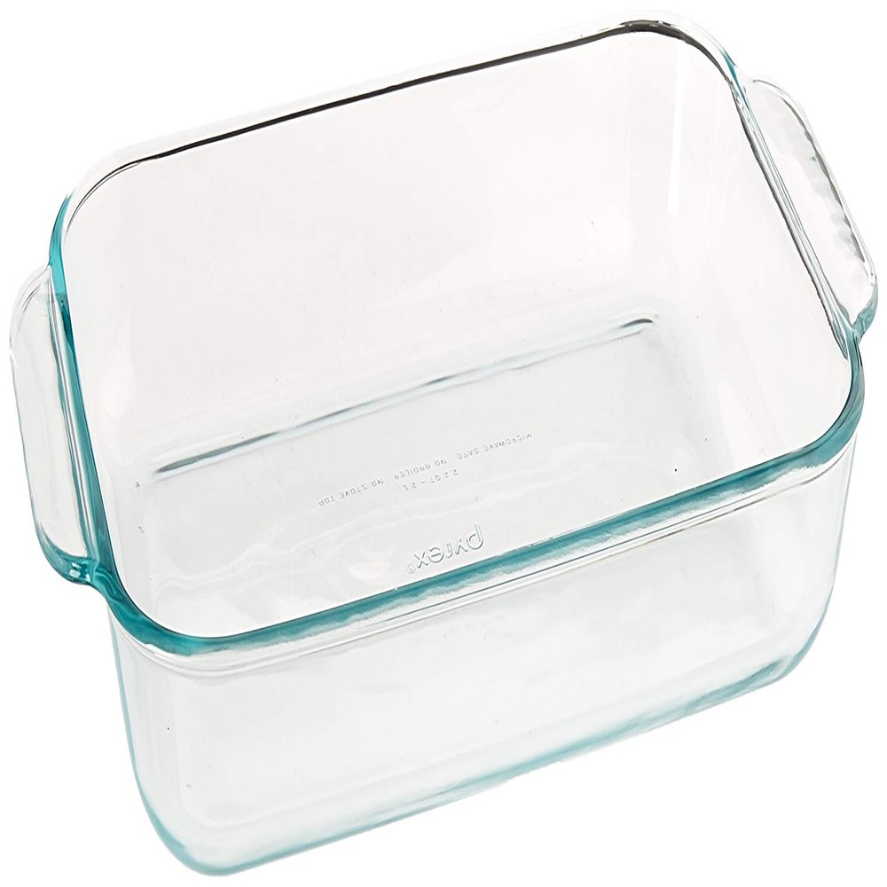 Pyrex Basics 2 Quart Glass Oblong Baking Dish, Clear 11.1 in. x 7.1 in. x 1.7 in.