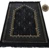 Modefa Turkish Islamic Velvet Prayer Rug - Thick & Wide Soft Carpet for Men & Women - Large Muslim Salah Mat - Ramadan & Eid Gift - with Car Hanger - Double Plush Topkapi (Black) view 1