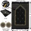 Modefa Turkish Islamic Velvet Prayer Rug - Thick & Wide Soft Carpet for Men & Women - Large Muslim Salah Mat - Ramadan & Eid Gift - with Car Hanger - Double Plush Topkapi (Black) view 3