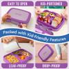 Bentgo Kids Bento-Style 5-Compartment Leak-Proof Lunch Box - Ideal Portion Sizes for Ages 3 to 7 - Durable, Drop-Proof, Dishwasher Safe, PFAS & BPA-Free & Made with Food-Safe Materials (Purple) view 4