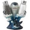Decorative Great White Shark Glass Salt and Pepper Shaker Set with Holder Figurine for Beach Bar or Tropical Kitchen Decor Sculptures & Table Decorations by Home 'n Gifts view 1