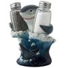 Decorative Great White Shark Glass Salt and Pepper Shaker Set with Holder Figurine for Beach Bar or Tropical Kitchen Decor Sculptures & Table Decorations by Home 'n Gifts view 2