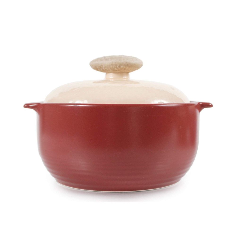Neoflam Kiesel 2qt Non-Stick Ceramic Casserole Pot, Dutch Oven, Clay Pot, Stockpot For Stew, Soup, Steam, Scratch Resistant, Oven Safe, Heat Resistant, Plum